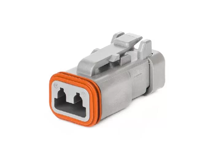 DT06-2S-CE01 – DT Series – 2 Socket Female Plug – Reduced Dia. Seal, End Cap, Gray