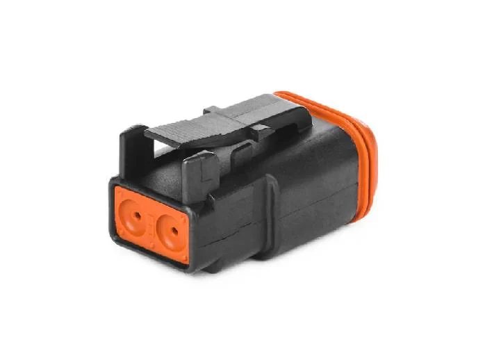 DT06-2S-CE06 – DT Series – 2 Socket Female Plug – Enhanced Seal Retention, Reduced Dia. Seals, Black