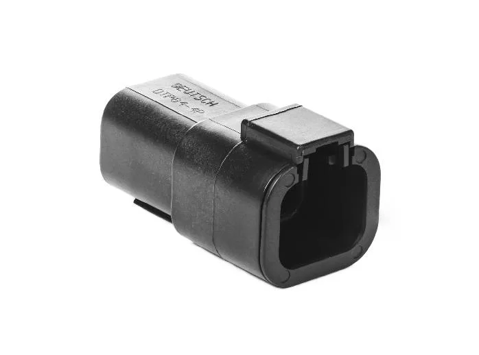 DTP04-4P-E004 – DTP Series – 4 Pin Male Receptacle – Black