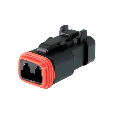 DT06-2S-EP06 – DT Series – 2 Socket Female Plug – Enhanced Seal Retention, End Cap, Black