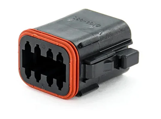 DT06-08SB – DT Series –  Female 8 Socket Plug – B Key, Black