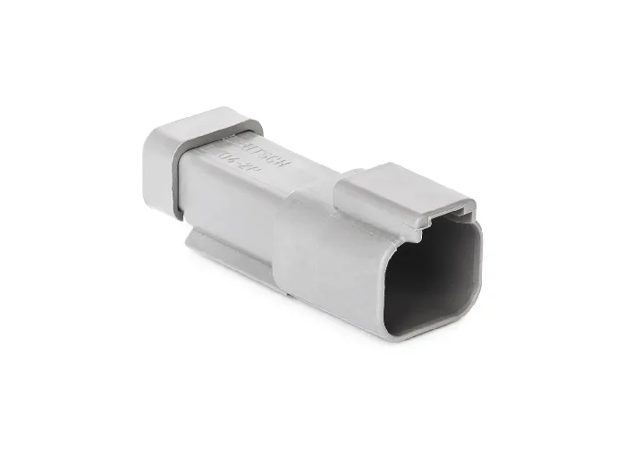 DT04-2P-E003 – DT Series – Male 2 Pin Receptacle – End Cap, Gray