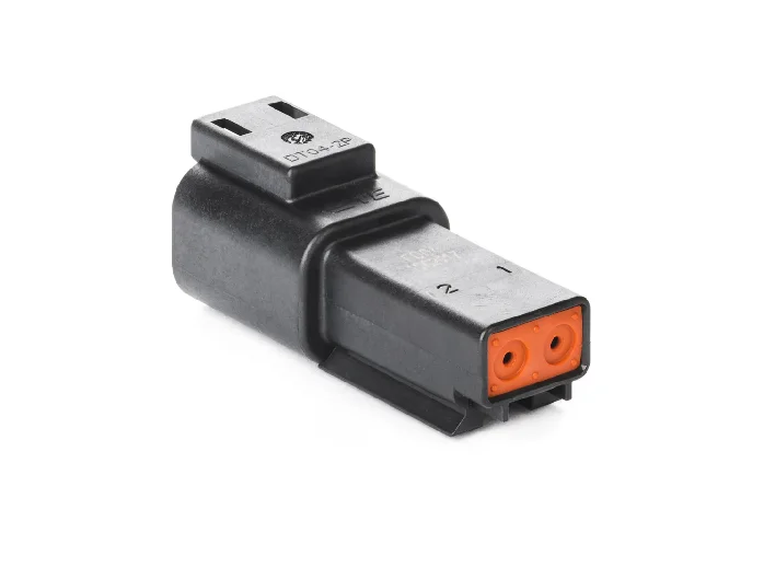 DT04-2P-E004 – DT Series – Male 2 Pin Receptacle – Black