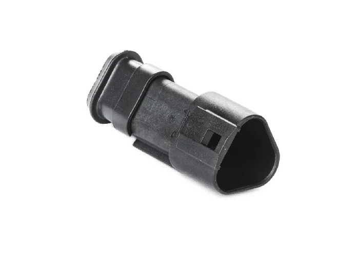 DT04-3P-CE09 – DT Series – Male 3 Pin Receptacle, Reduced Dia. Seals, Shrink Boot Adapter, Black