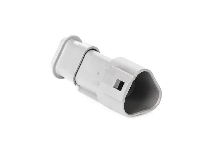 DT04-3P-E008 – DT Series – Male 3 Pin Receptacle – Shrink Boot Adapter, Gray