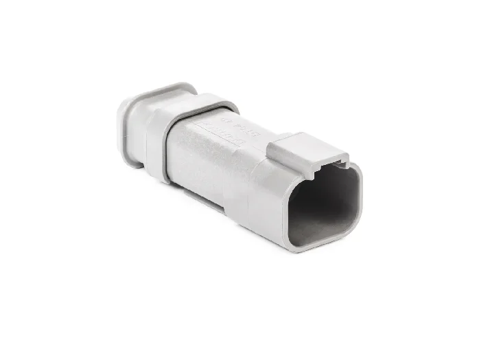 DT04-4P-E008 – DT Series – Male 4 Pin Receptacle – Shrink Boot Adapter, Gray