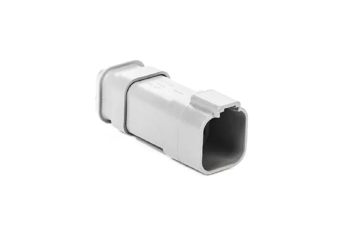 DT04-6P-E008 – DT Series –  Male 6 Pin Receptacle – Shrink Boot Adapter, Gray