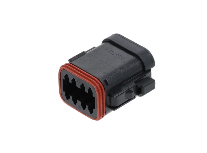 DT06-08SA-E005 – DT Series –  Female 8 Socket Plug – A Key, End Cap, Black
