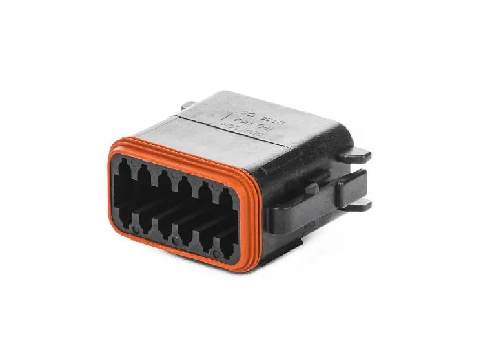 DT06-12SB-P012 – DT Series – 12 Socket Female Plug – B Key, Enhanced Seal Retention, Black