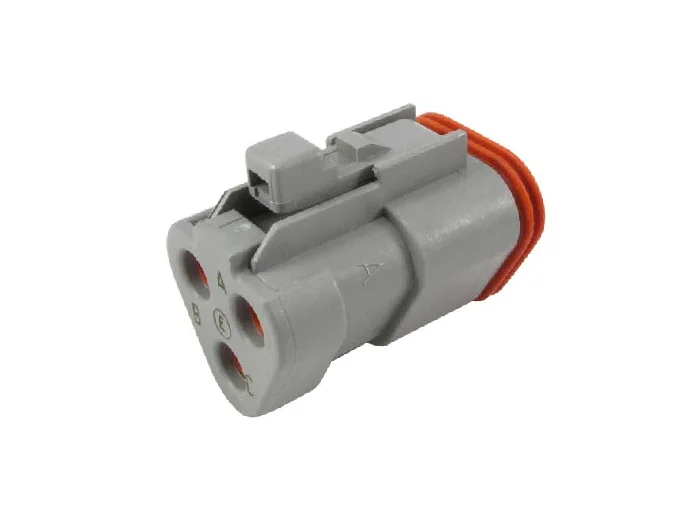 DT06-3S-CE04 – DT Series – Female 3 Socket Plug – Reduced Dia. Seals, End Cap, Black