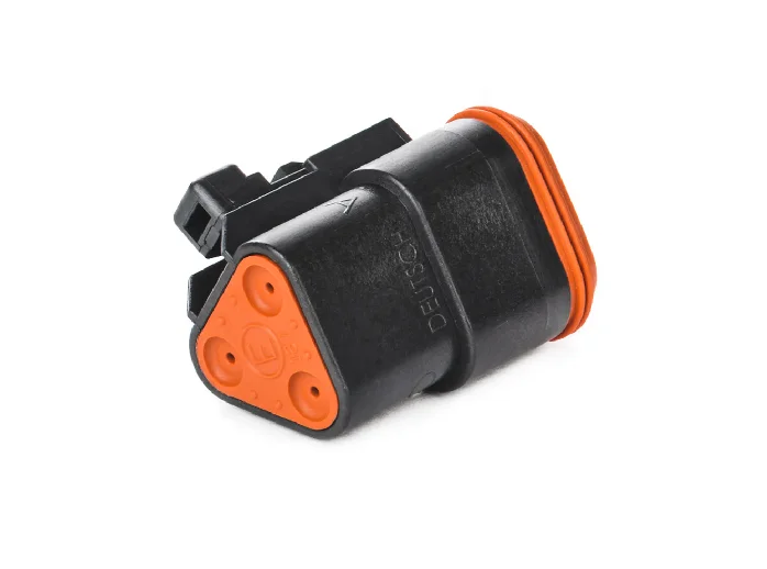 DT06-3S-CE06 – DT Series – Female 3 Socket Plug – Enhanced Seal Retention, Reduced Dia. Seals, Black