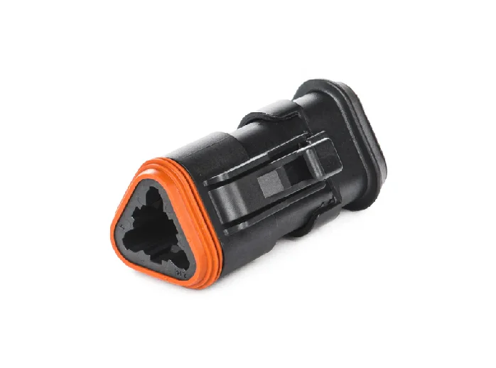 DT06-3S-CE13 – DT Series – Female 3 Socket Plug – Enhanced Seal Retention, Reduced Dia. Seals, Shrink Boot Adaptor, Black