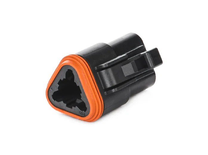 DT06-3S-P012 – DT Series – Female 3 Socket Plug – Enhanced Seal Retention, Black