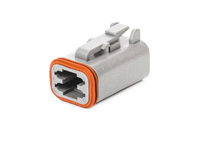 DT06-4S-C015 – DT Series – Female 4 Socket Plug – Reduced Dia. Seals, Gray