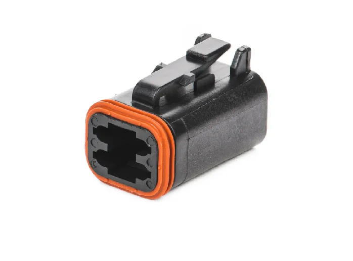 DT06-4S-CE02 – DT Series –  Female 4 Socket Plug – Reduced Dia. Seals, Black
