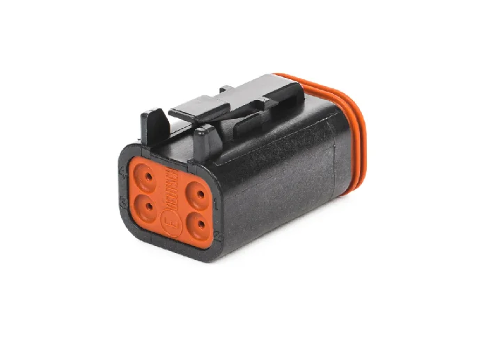 DT06-4S-CE02 – DT Series –  Female 4 Socket Plug – Reduced Dia. Seals, Black