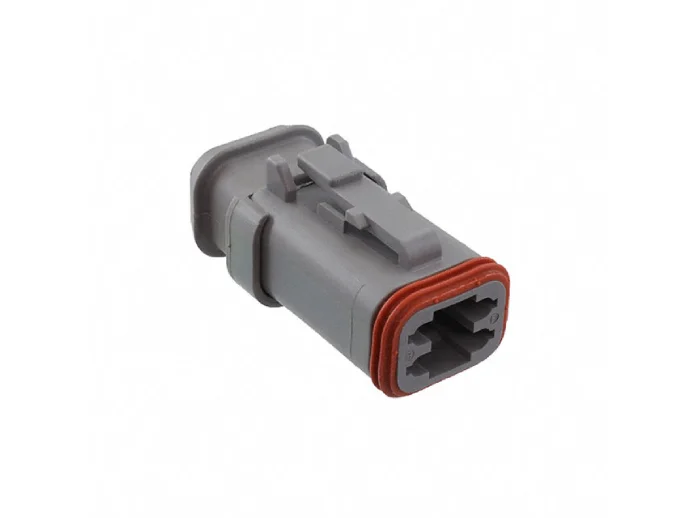 DT06-4S-E008 – DT Series – Female 4 Socket Plug – Shrink Boot Adapter, Gray