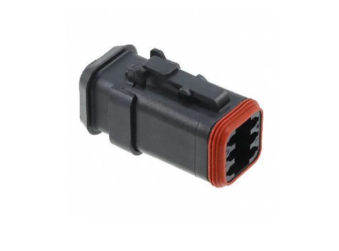 DT06-6S-EP11 – DT Series –  Female 6 Socket Plug – Enhanced Seal Retention, Shrink Boot Adapter, Black