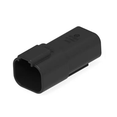 DT04-4P-CE02 – DT Series – Male 4 Pin Receptacle – Reduced Dia. Seal, Black