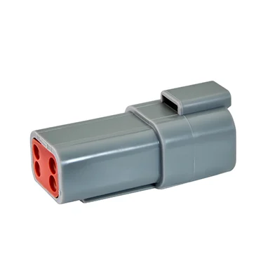 DT04-4P – DT Series –  Male 4 Pin Receptacle – Gray