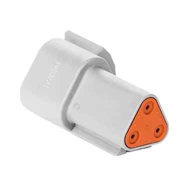 DT04-3P – DT Series – Male 3 Pin Receptacle – Gray