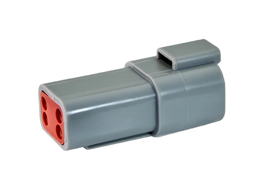 DT04-4P – DT Series –  Male 4 Pin Receptacle – Gray