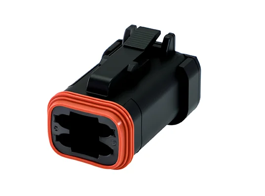 DT06-4S-EP06 – DT Series –  Female 4 Socket Plug – Enhanced Seal Retention, End Cap, Black