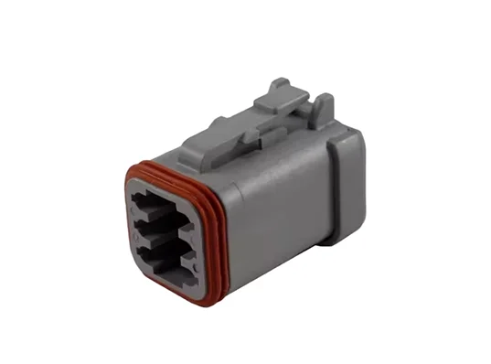 DT06-6S-CE01 – DT Series – 6 Socket Plug – Reduced Dia. Seals, Gray