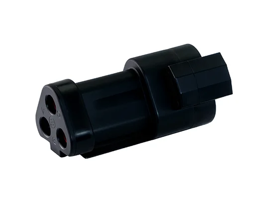 DT04-3P-E005 – DT Series – Male 3 Pin Receptacle – End Cap, Black