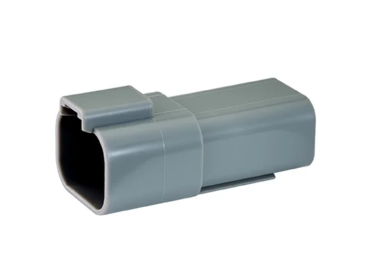 DT04-4P – DT Series –  Male 4 Pin Receptacle – Gray