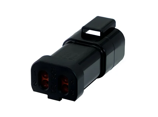 DT04-4P-E005 – DT Series –  Male 4 Pin Receptacle – End Cap, Black