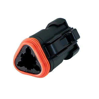 DT06-3S-EP06 – DT Series -Female  3 Socket Plug – End Cap, Enhanced Seal Retention, Black