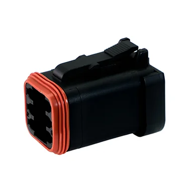DT06-6S-EP06 – DT Series –  Female 6 Socket Plug – End Cap, Enhanced Seal Retention, Black