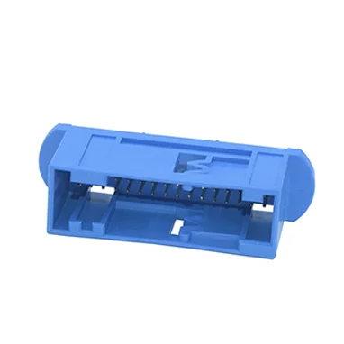 Conector automotriz 966658-2 Micro Quadlok System, azul, con orificio pasante, 32 vías